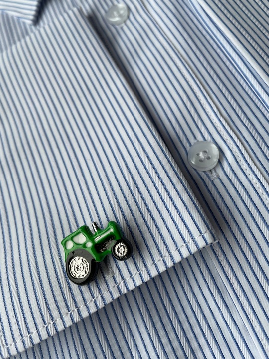 Spinki do mankietów EXC Traktor John Deere Green dla rolnika + prezent etui