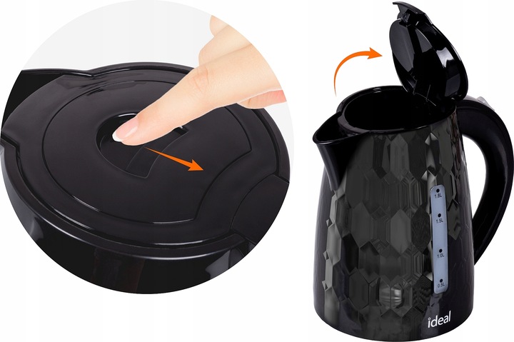 CZAJNIK ELEKTRYCZNY BEZPRZEWODOWY ELDOM CICHY ENERGOOSZCZĘDNY Czarny 1,8L