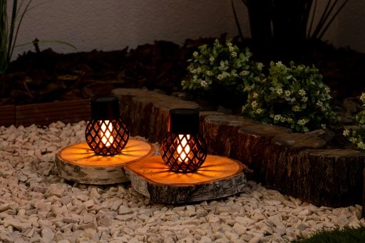 4x LAMPION SOLARNY LED WISZĄCY LAMPA EFEKT PŁOMIEŃ OGIEŃ LATARENKA OGRODOWA