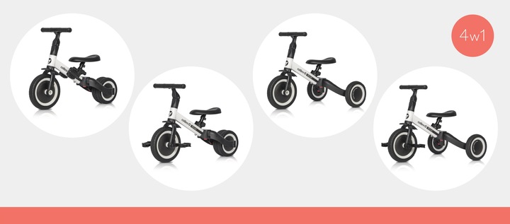 Rowerek dziecięcy jeździk trójkołowy TREMIX 4w1 Dzieci od 12 m do wagi 25kg