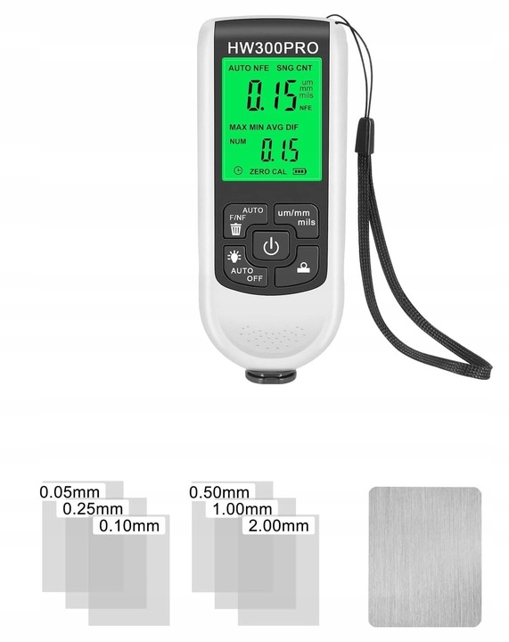 Miernik grubości lakieru Tester Sonda z wyświetlaczem LCD 0~2000um