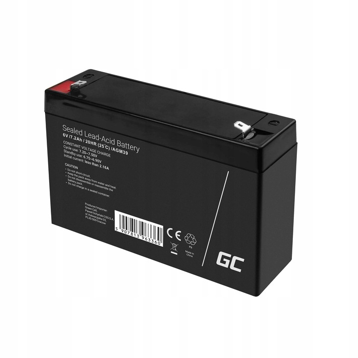 Akumulator AGM 6V 7.2Ah do Autka Pojazdów Samochodzików Zabawek Echosond