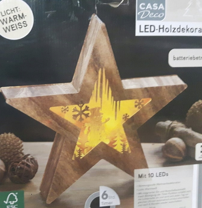 CHOINKA DREWNIANA las 10led 34cm TIMER BRĄZOWA