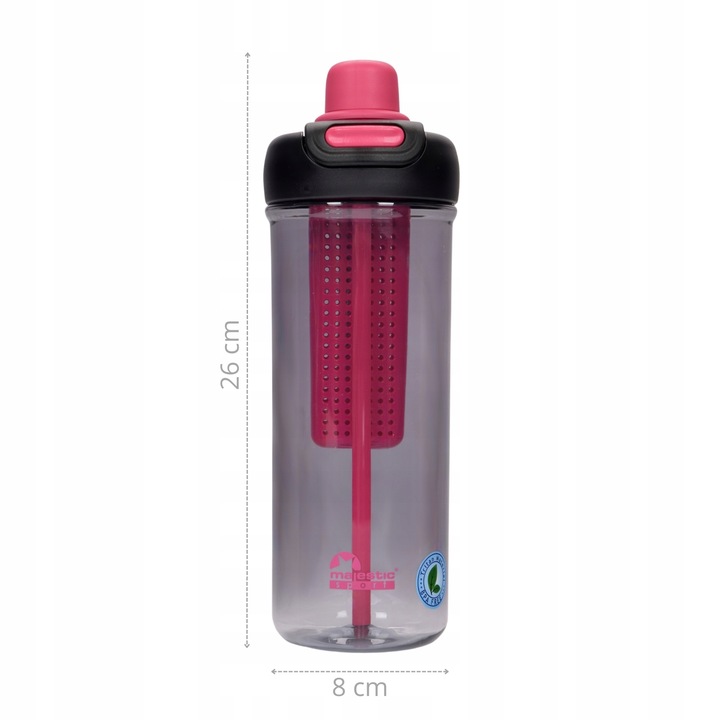 Butelka na wodę z sitkiem słomką bidon BPA free Majestic Sport 950 ml