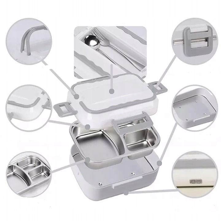 Elektryczny LUNCH BOX obiadowy POJEMNIK na jedzenie Termos podgrzewacz 40V