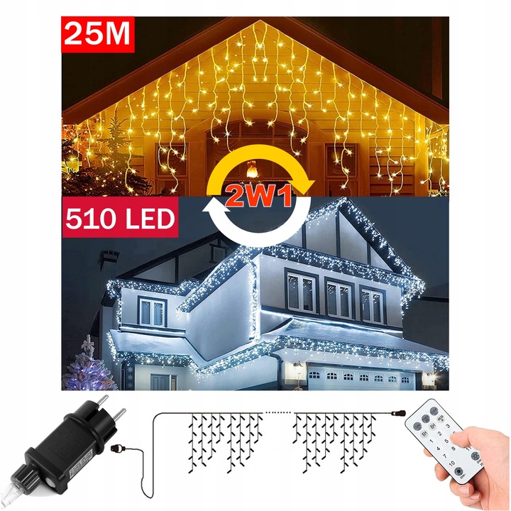 SOPLE LED 510 LAMPKI BIAŁE CIEPŁE 25M ZEWNĘTRZNE IP44