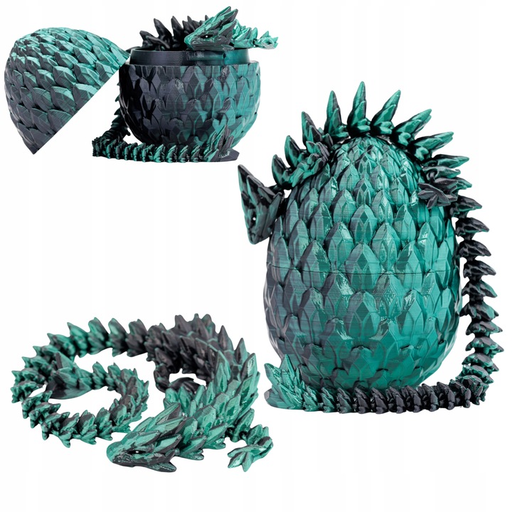 Ruchomy Kryształowy Smok Ze Smoczym Jajem DARKFOREST Rozmiar L