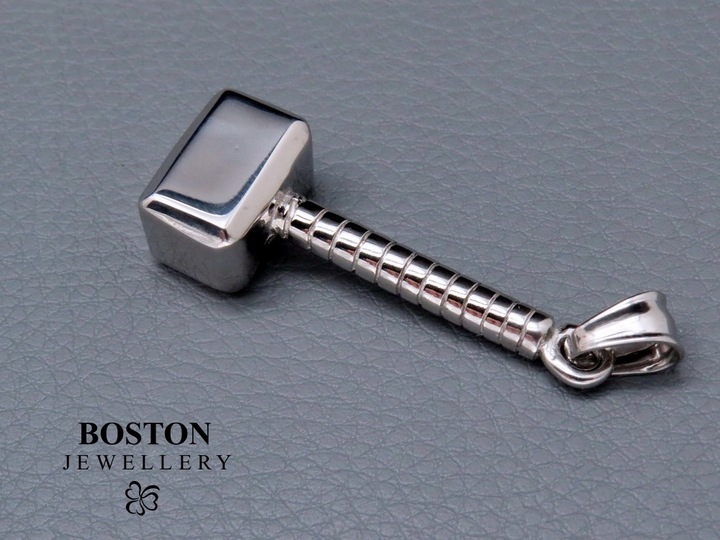 SREBRNY DUŻY MŁOT NA ŁAŃCUSZEK STAL 316L ORYGINAŁ