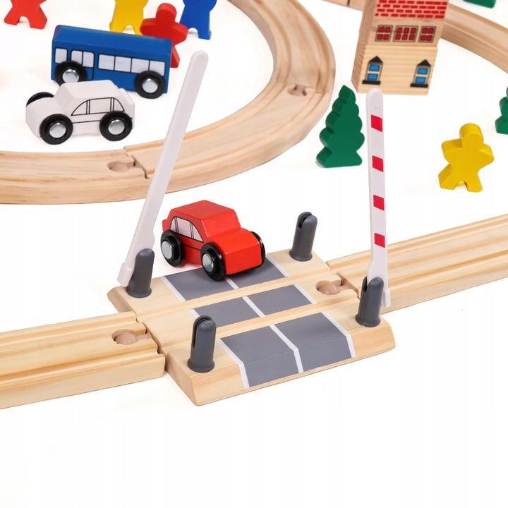 WIELKA KOLEJKA DREWNIANA TOR POCIĄG AUTKA 100 el.