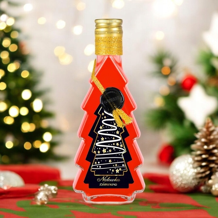 5x Butelki CHOINKA 500ml ZDOBIONA ŚWIĄTECZNA butelki na święta prezent