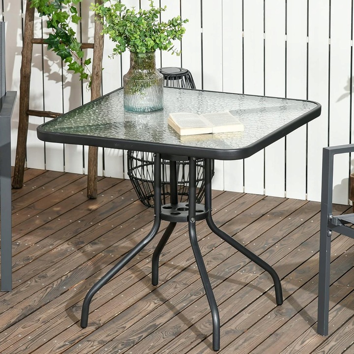 Meble Ogrodowe Zestaw Stół z Krzesłami na Balkon Taras 4 Krzesła Brązowe