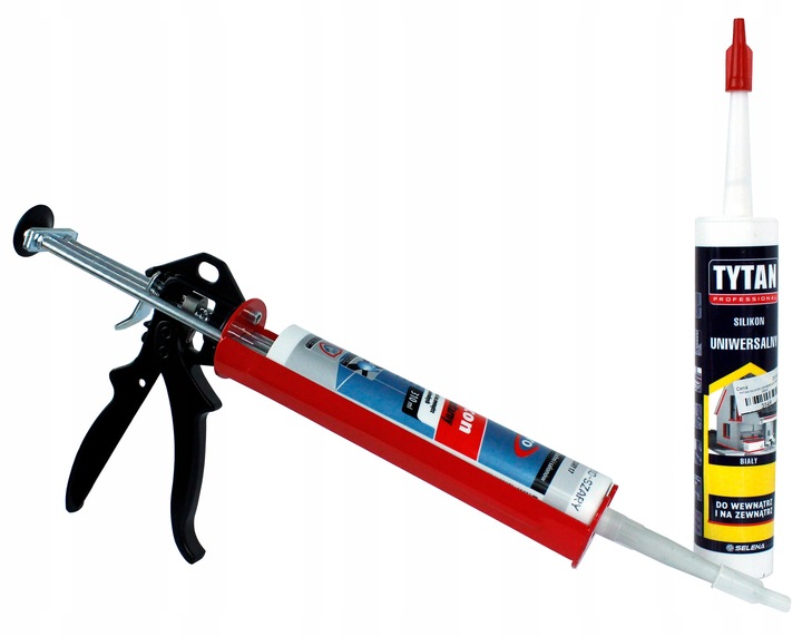 WYCISKACZ PISTOLET DO SILIKONU MAS POTRÓJNY EKSTRA MOCNY KLEJU AKRYLU