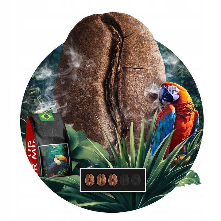 KAWA ZIARNISTA 2x1kg ŚWIEŻO PALONA BRAZIL+KOLUMBIA - 100% ARABICA-BLUE ORCA