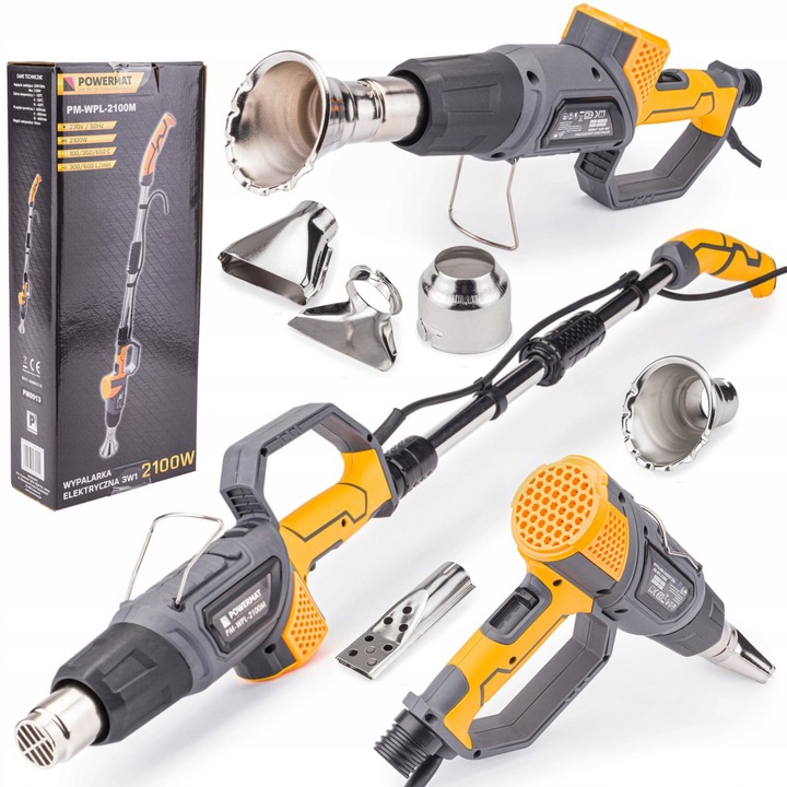 WYPALARKA ELEKTRYCZNA OPALARKA 3W1 ZESTAW 5 DYSZ 3 BIEGOWA REGULACJA