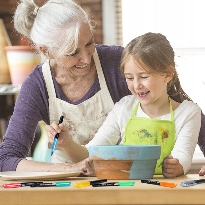 Pisaki do malowania ceramiki 12 kolorów RATEL