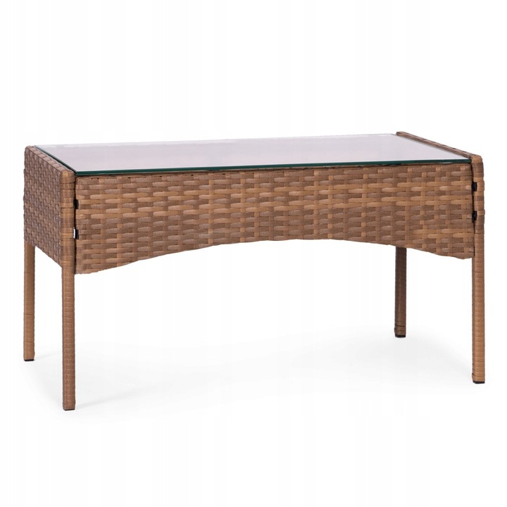 ZESTAW MEBLI OGRODOWYCH Z TECHNORATTANU ŁAWKA STÓŁ KRZESŁA BRĄZ MultiGarden