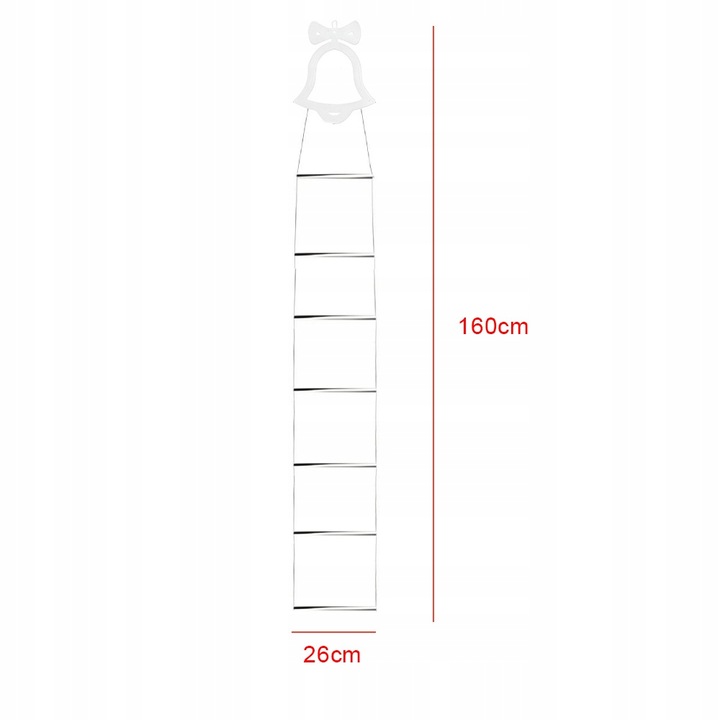 ŚWIĄTECZNE LAMPKI LED DRABINKA ŚWIĘTEGO MIKOŁAJA 8 TRYBÓW 160 CM