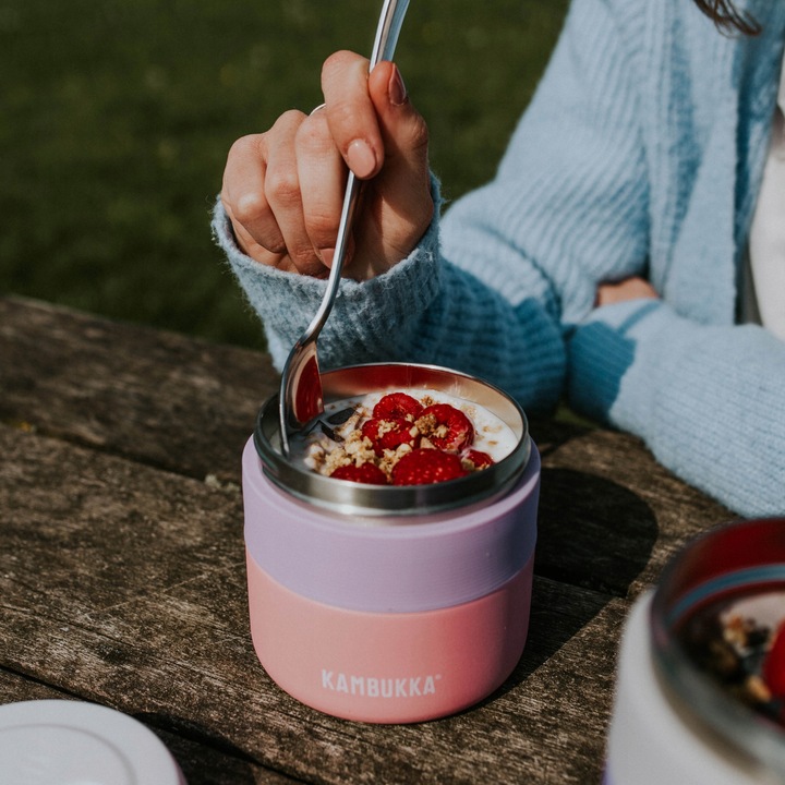 Kubek termiczny Kambukka RIO pojemnik obiadowy termos Zestaw Frozen Beige