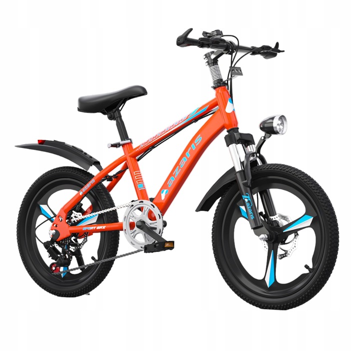 ROWER DZIECIĘCY ROWEREK 16 CALI TARCZE KOŁA BOCZNE AMORTYZATOR OSŁONA LED