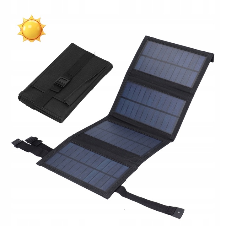 ŁADOWARKA SOLARNA DO TELEFONU 20W SKŁADANY PANEL SŁONECZNY USB IP65