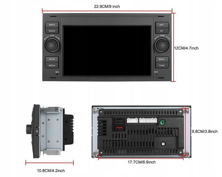RADIO SAMOCHODOWE ANDROID FORD KUGA S-MAX C-MAX CARPLAY USB RDS GPS WIFI BT