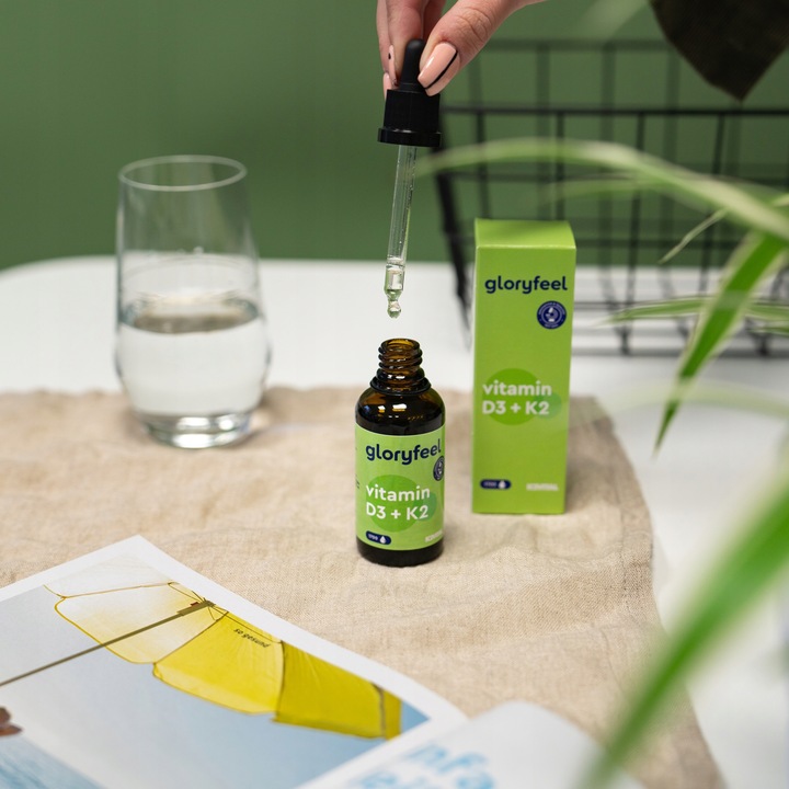 WITAMINA D3 K2 MK7 - 1700 kropel 50 ml - Menachinon Premium gloryfeel