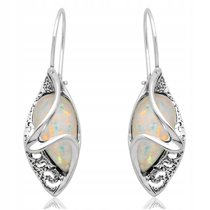 Kolczyki srebrne z opalem bigiel opal AB srebro 925