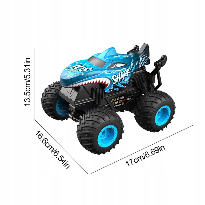 SAMOCHÓD ZDALNIE STEROWANY CRAWLER MONSTER TRUCK REKIN RC 4X4 360° LED