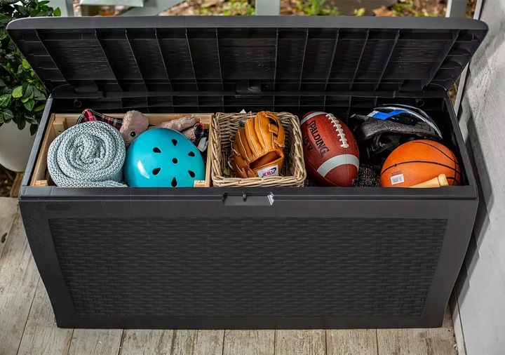 KETER | SAMOA Rattan Skrzynia ogrodowa / schowek 270 l / grafit