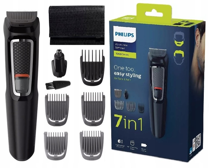 MASZYNKA GOLARKA PHILIPS TRYMER WŁOSY BRODA BEZPRZEWODOWA DO ZAROSTU + ETUI