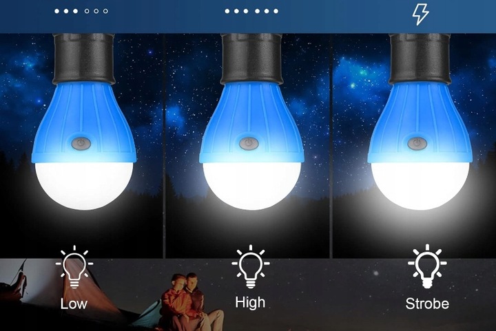 LAMPA KEMPINGOWA BIWAKOWA LED LATARKA LAMPKA DO NAMIOTU KARABIŃCZYK 5 SZT