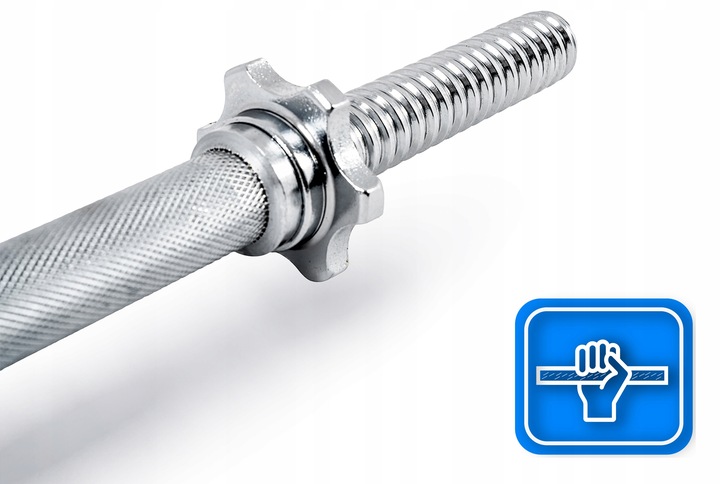 Gryf krótki 40cm hantle śrubowy 30mm chromowany stal pełny gwintowany mocny