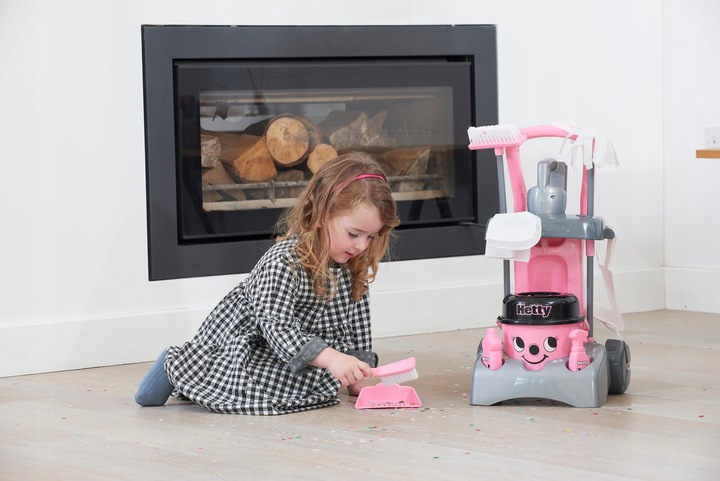 WÓZEK DO SPRZĄTANIA HETTY DLA DZIECI ZESTAW XXL ODKURZACZ MOP WIADRO CASDON