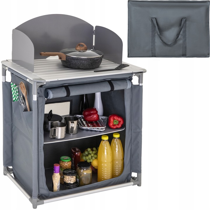 KUCHNIA TURYSTYCZNA SZAFKA stół składany ogrodowy torba KEMPINGOWY stolik,