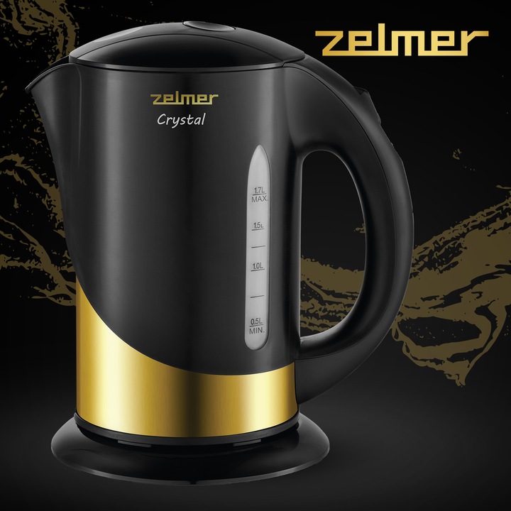 Czajnik elektryczny Zelmer ZCK7630 Gold 2200 W 1,7 l czarny
