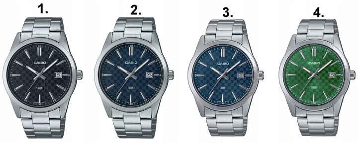 ZEGAREK MĘSKI CASIO MTP-VD03D datownik stalowy + BOX + GRAWER