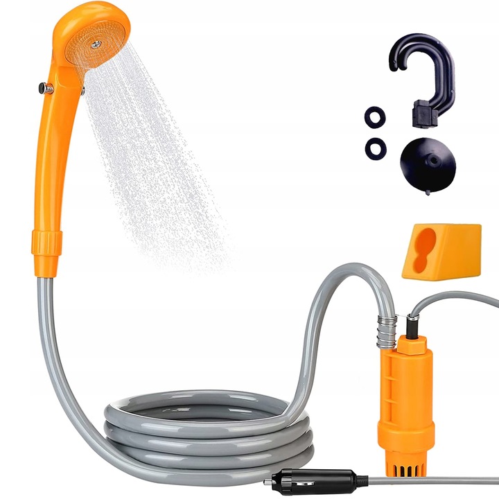 PRYSZNIC TURYSTYCZNY KEMPINGOWY POD NAMIOT 12V 60W PRZENOŚNY NATRYSK POLOWY