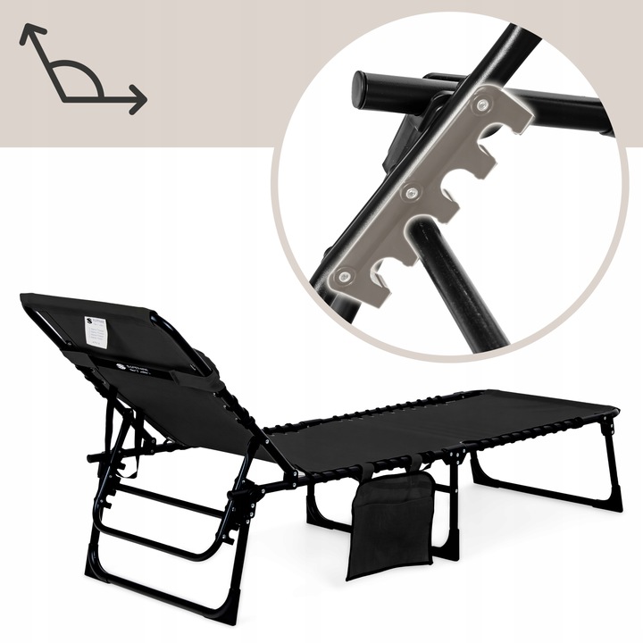 LEŻAK ogrodowy plażowy RIVA SKŁADANY leżanka REGULOWANY łóżko Z ZAGŁÓWKIEM