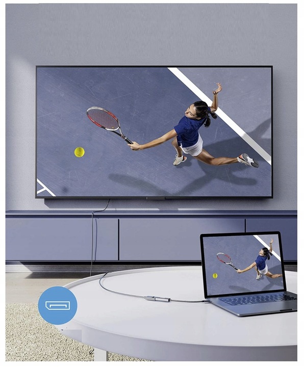 Kabel Adapter USB-C Thunderbolt 3 4 do DisplayPort 1.4 8K 5K 4K 240Hz