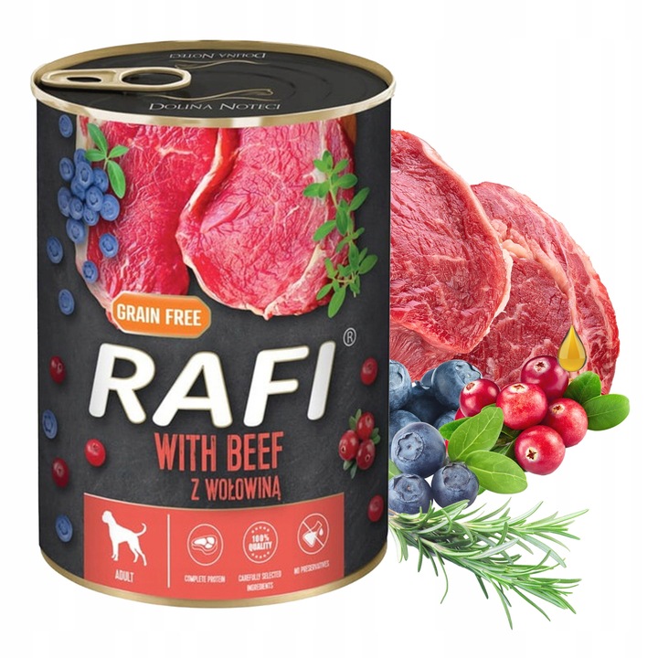 RAFI Karma mokra dla psa DOLINA NOTECI mix smaków 12 x 400g bezzbożowa