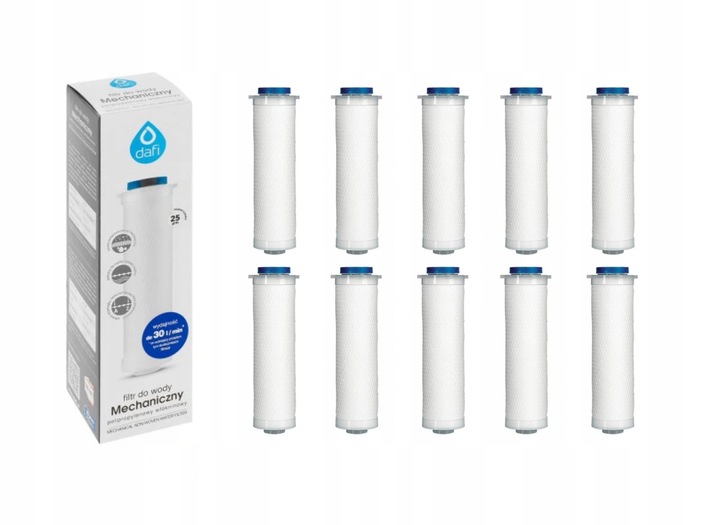 10 X FILTR WKŁAD PRZEPŁYWOWY DAFI POLIPROPYLENOWY