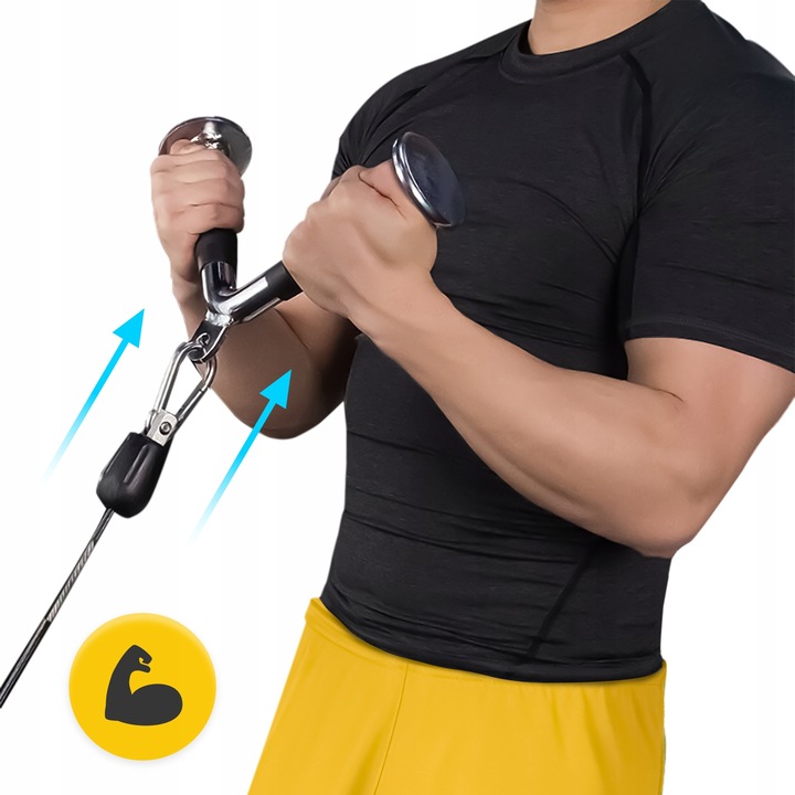 UCHWYT DO WYCIĄGU ATLASU ĆWICZEŃ GRYF V-BAR TRICEPS BICEPS TRÓJKĄT PODWÓJNY