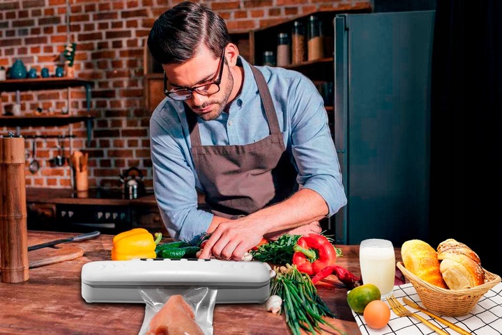 ZGRZEWARKA PRÓŻNIOWA DO ŻYWNOŚCI PAKOWARKA O MOCY 90W + ZESTAW WORKÓW XXL