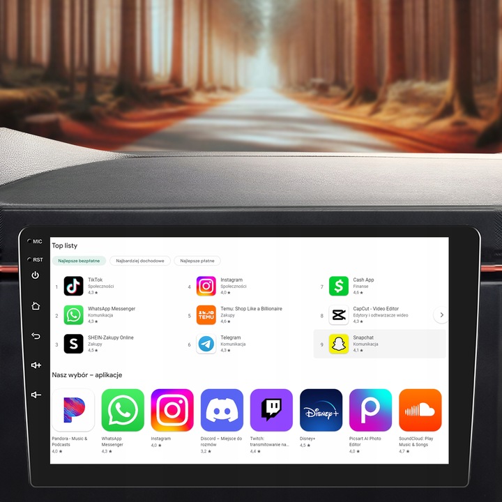 RADIO SAMOCHODOWE 2 DIN ANDROID AUTO CARPLAY 6GB RAM WIFI GPS RDS DSP FM 9"