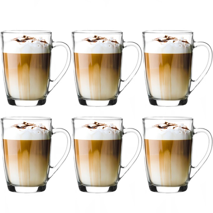 6x szklanki kubki z uchem do kawy latte herbaty Ala 300ml