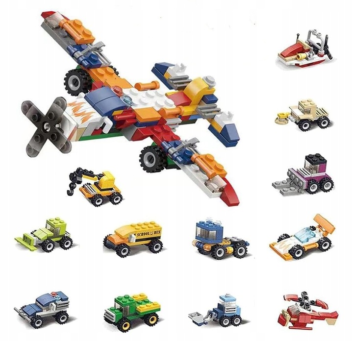 KALENDARZ ADWENTOWY 24 ELEMENTY KLOCKI DINOZAUR SAMOCHODY