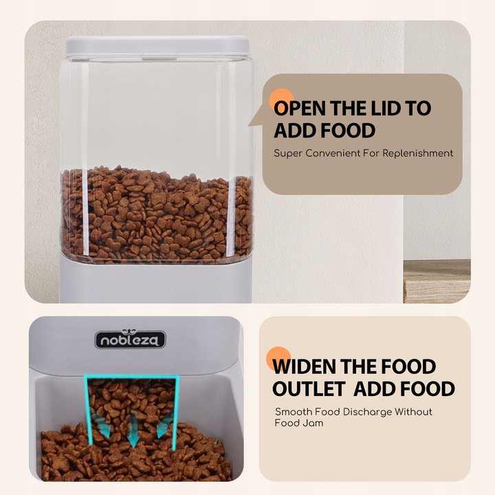 DOZOWNIK KARMY I WODY AUTOMATYCZNY PODAJNIK MISKA DLA PSA 2 x 3,8L szary