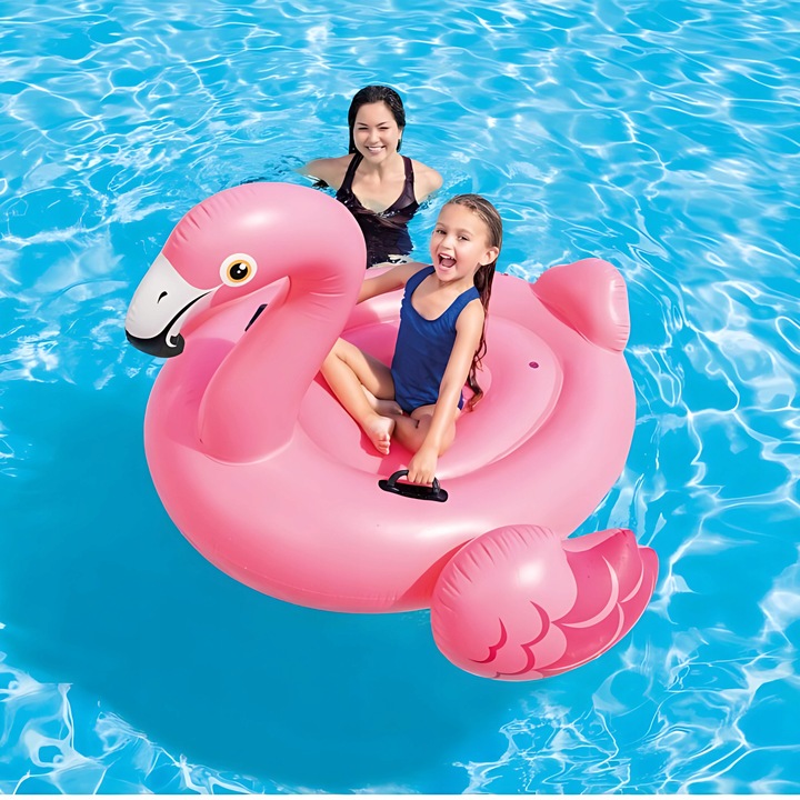 DMUCHANY MATERAC FLAMING Z UCHWYTAMI INTEX 57558 DUŻY XXL do wody pływania