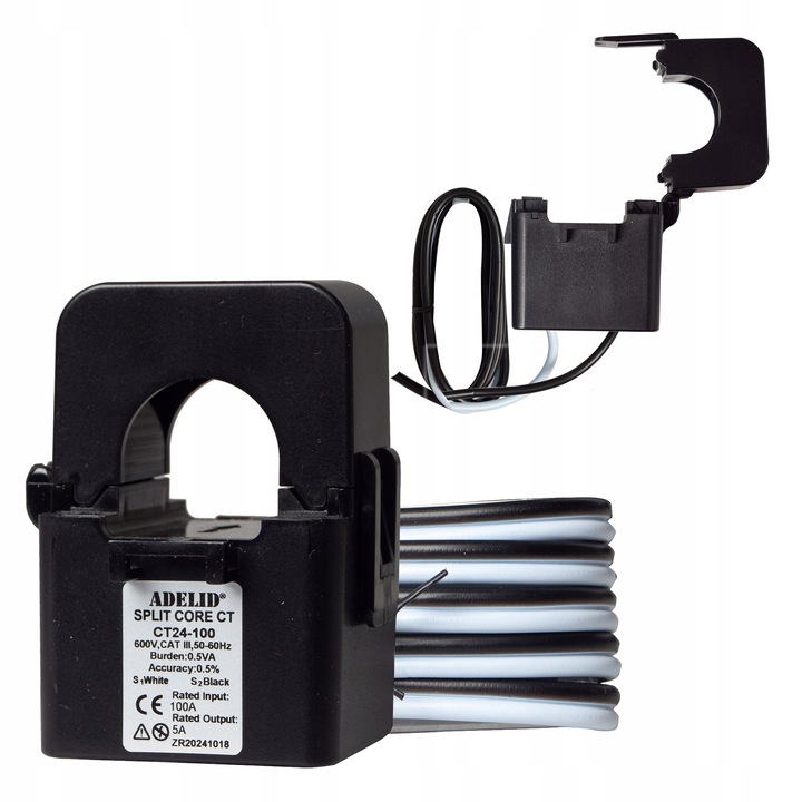 PRZEKŁADNIK PRĄDOWY 100A/5A 0,5% PRZEWODEM OTWIERANY RDZEŃ ESCT-T24 ADELID