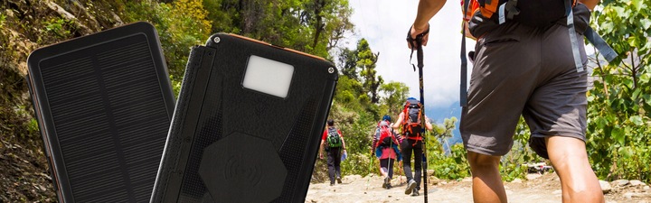 WEBSKI POWERBANK SOLARNY MOCNE 4 PANELE SOLARNE POJEMNOŚĆ 20000MAH USB-C